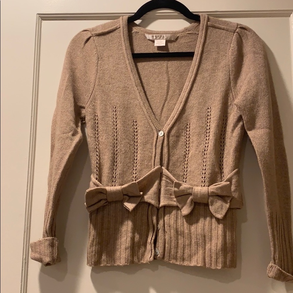 Nougat London Bow Front Cardigan